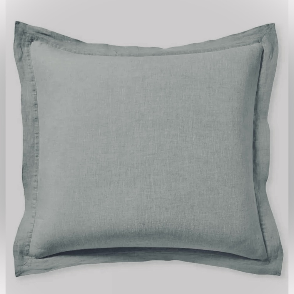 2 NEW Cavallo Linen Duvet EuroShams in Fog